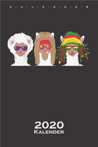 Alpakas mit Hippiefrisuren Kalender 2020