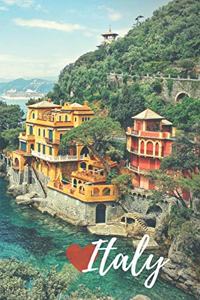 Italy Mediterranean Sea Coast Travel Lined Journal, Ruled Personal Diary Notebook, Softcover Writing Notepad Gift, 120 Pages