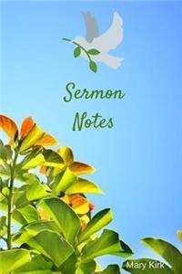 Sermon Notes: 6 X 9, Bible Study Journaling, Daily or Weekly Personal Notes, Church Sermons - Leaves