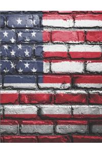 American Flag Painted Brick