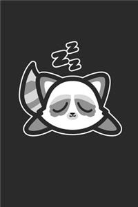 Cute Sleeping Raccoon Kawaii Style