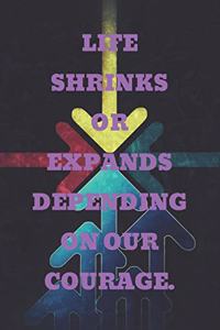 Life Shrinks or Expands Depending on Our Courage.