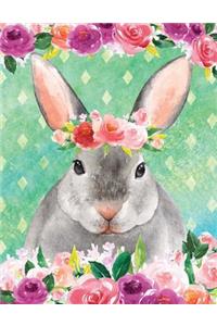 My Big Fat Journal Notebook For Animal Lovers Rabbit In Flowers