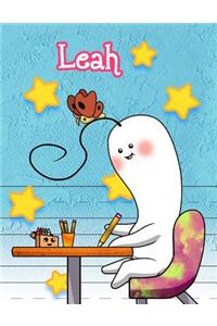 Leah: Personalized Book with Child's Name, Primary Writing Tablet, 65 Sheets of Practice Paper, 1