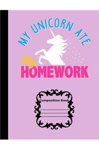My Unicorn Ate My Homework - Wide Ruled