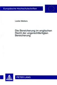 Die Bereicherung Im Englischen Recht Der Ungerechtfertigten Bereicherung