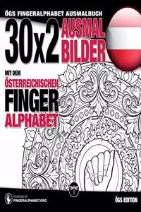 30x2 Ausmalbilder mit dem österreichischen Fingeralphabet
