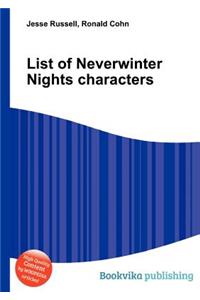 List of Neverwinter Nights Characters