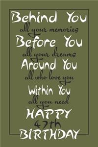 Behind You All Your Memories Happy 47th Birthday