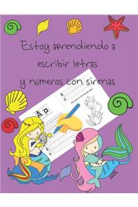 Estoy aprendiendo a escribir letras y números con sirenas