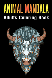 Animal Mandala Adults Coloring Book