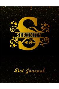 Serenity Dot Journal: Letter S Personalized First Name Personal Dotted Bullet Grid Writing Notebook Black Gold Glittery Space Effect Cover Daily Diaries for Journalists &