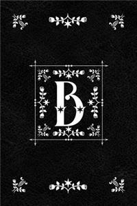 Scandinavian Design Floral Monogram Daily Journal Notebook - Letter B