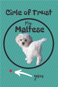 Circle of Trust My Maltese Blank Lined Notebook Journal