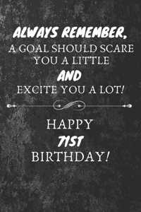 Always Remember A Goal Should Scare You A Little And Excite You A Lot Happy 71st Birthday