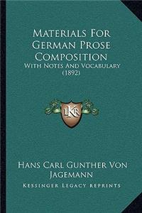 Materials for German Prose Composition