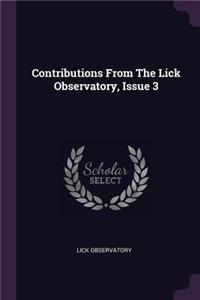 Contributions from the Lick Observatory, Issue 3