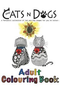 Cats and Dogs Adult Colouring Book