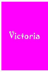 Victoria - Pink White Personalized Notebook / Journal / Blank Lined Pages