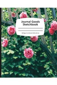 Journal Goods Sketchbook - Green Pink Rose