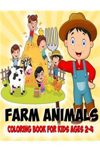 Farm Animals Coloring Book For Kids Ages 2-4