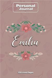 Emilia Notebook Journal Personal Diary Personalized Name 120 pages Lined (6x9 inches) (15x23cm)