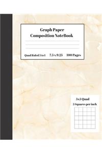 Graph Composition Notebook 5 Squares per inch 5x5 Quad Ruled 5 to 1 100 Sheets