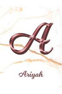 Ariyah: 1 Year Weekly Planner with Note Pages (12 Months) - White Marble Rose Gold Pink Effect Letter A - 2020 - 2021 - Week Planning - Monthly Appointment 