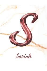 Sariah: 1 Year Weekly Planner with Note Pages (12 Months) - White Marble Rose Gold Pink Effect Letter S - 2020 - 2021 - Week Planning - Monthly Appointment 