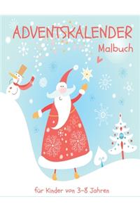 Adventskalender Malbuch für Kinder von 3-8 Jahren