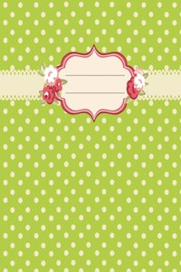 Lime Green and Beige Polka Dotted With Ribbon Design Composition Notebook