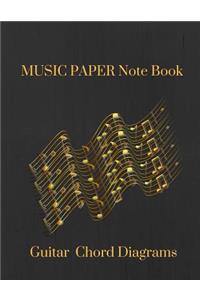 Music Paper Notebook Guitar Chord Diagrams