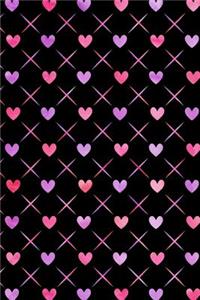 Journal Notebook Quilted Watercolor Hearts Pattern 1