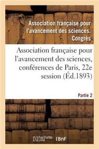 Association Française Pour l'Avancement Des Sciences, Conférences de Paris