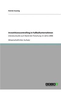 Investitionscontrolling in Fußballunternehmen