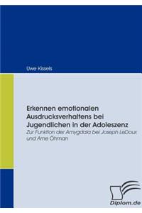 Erkennen emotionalen Ausdrucksverhaltens bei Jugendlichen in der Adoleszenz