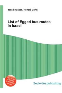List of Egged Bus Routes in Israel