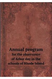Annual Program for the Observance of Arbor Day in the Schools of Rhode Island