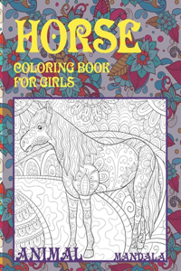 Mandala Coloring Book for Girls - Animal - Horse