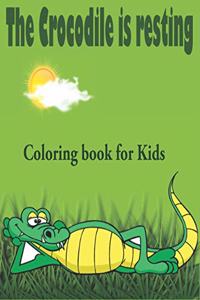 crocodile is resting coloring book for kids