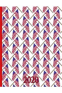 Red White and Blue Stars and Stripes USA Flag on Pole