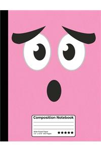 Funny Pink Emoticon Composition Notebook