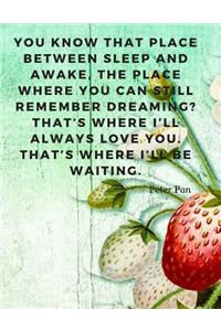 You know that place between sleep and awake, the place where you can still remember dreaming? That's where I'll always love you. That's where I'll be waiting.