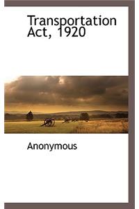 Transportation ACT, 1920