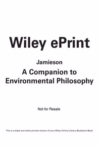 Companion to Environmental Philosophy