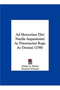 Ad Memoriam Diei Natalis Augustissimi AC Potentissimi Regis AC Domini (1798)