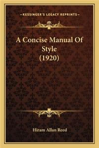 Concise Manual of Style (1920)
