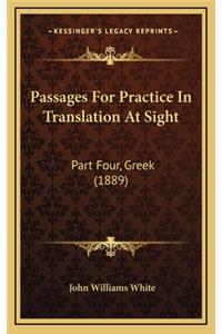 Passages for Practice in Translation at Sight