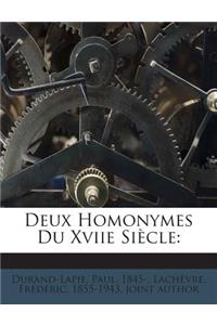 Deux Homonymes Du Xviie Siècle