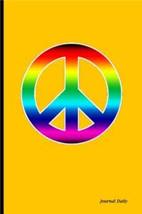 Journal Daily: Gay Pride Peace Sign, Lined Blank Journal Book,150 Pages,6 X 9 (15.24 X 22.86 CM) Reliable Journal, Durable Softcover,